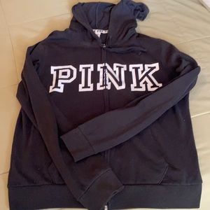 Pink black zip up